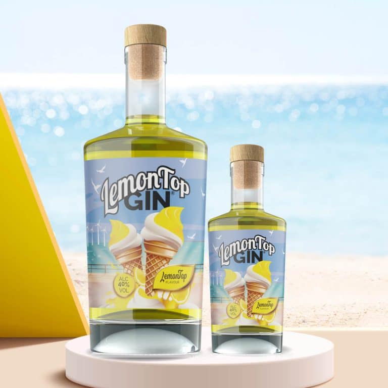 LemonTop Gin 70cl & LemonTop Gin 20cl, lemon gin