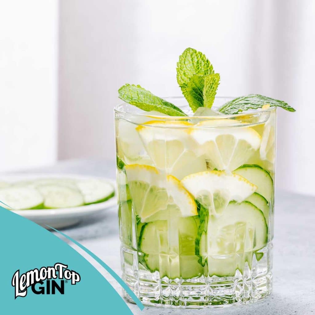 Cucumber lemontop gin cocktail